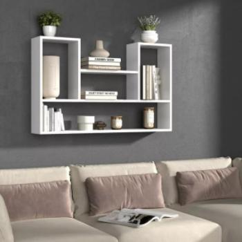 Drohmo Bilbao 4P függőpolc, 100x60x16 cm, matt fehér kép