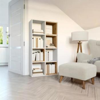 Drohmo Malax 2x4 polc, 147x75x30 cm, fehér kép