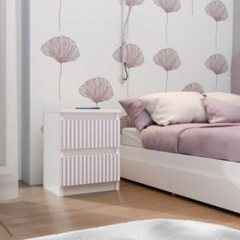 Drohmo MIX M2 ARTEO éjjeliszekrény, 30x40x30 cm, fehér-rózsaszín kép