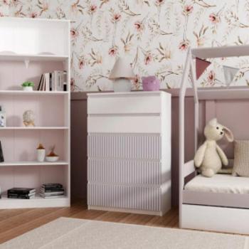 Drohmo MIX M5 Arteo komód, 70x109,5x40 cm, fehér-rózsaszín kép