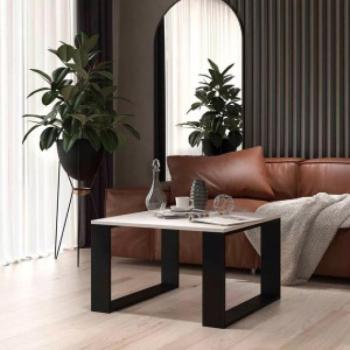 Drohmo MIX Modern Mini dohányzóasztal, 67x40x67 cm, fehér-fekete kép