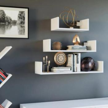 Drohmo Mobi 3P fali polc (3db), 80/60/40x14x20 cm, fehér kép