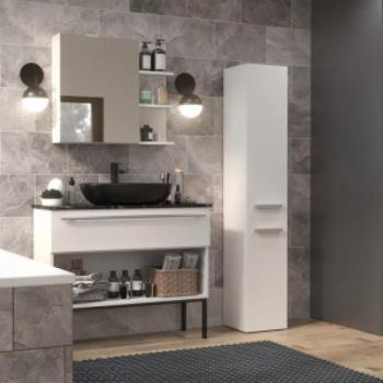 Drohmo Nel II fürdőszoba szekrény, 31x174x30 cm, fehér kép