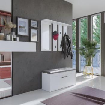 Drohmo Parma előszobafal, 100x81,5x15 cm, fehér kép