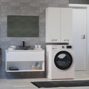 Drohmo Pola mini DD felső fürdőszoba szekrény, 64x90x30 cm, fehér kép