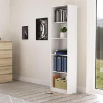 Drohmo R50 polcos szekrény, könyvtartó, 50x181x30 cm, fehér kép