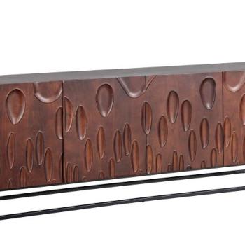 DUNE tálalószekrény akácfa sötét dióbarna 3 ajtós kép