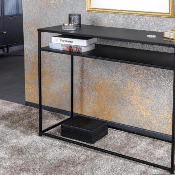 DURA STEEL fekete acél konzolasztal 100cm kép