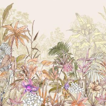 Dzsungelt ábrázoló tapéta, 300x250 cm, sárga - narancssárga - BUCOLIQUE kép