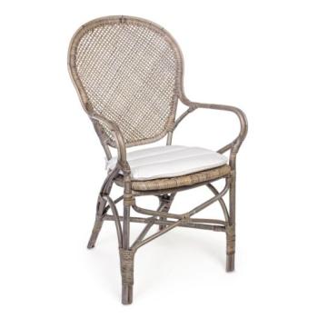 EDELINA natúr kerti szék karfával párnával kép