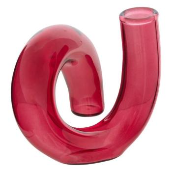 Egyszálas üveg váza 12 cm piros - PÉTALE kép