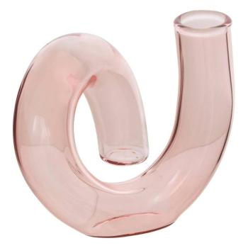 Egyszálas üveg váza 12 cm rózsaszín - PÉTALE kép