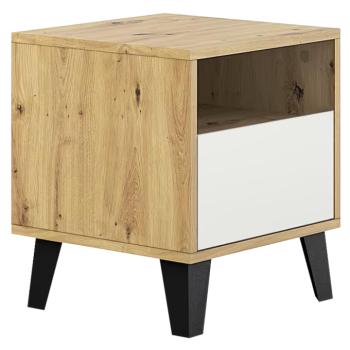 Éjjeliszekrény, artisan tölgy/fehér, BOGAN 1S kép