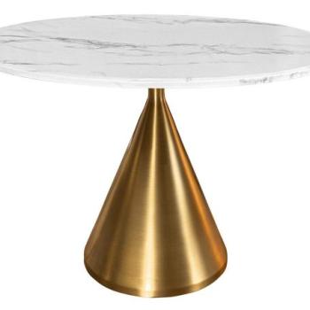 ELEGANCIA fehér műmárvány étkezőasztal 130 cm kép