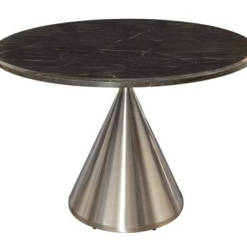 ELEGANCIA fekete műmárvány étkezőasztal 130 cm kép