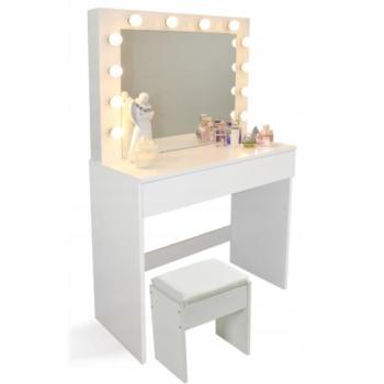 Elegáns fésülködőasztal LED világitással és zsámollyal kép