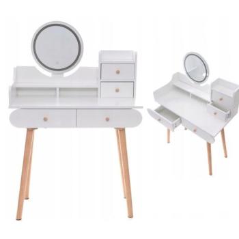 Elegáns fésülködőasztal LED világítással skandináv dizájn kép