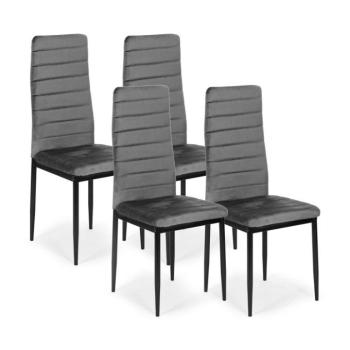 Elegáns szürke bársonyszék készlet 4 db kép