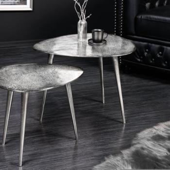 ELEMENTS 2 részes ezüst alumínium dohányzóasztal kép