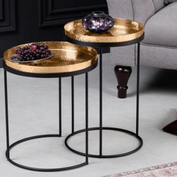 ELEMENTS arany 2 részes alumínium dohányzóasztal kép