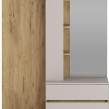 Előszoba bútor, 120 cm, arany tölgy / kasmír - BEAUFRAIS kép