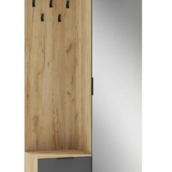 Előszoba bútor szett, 100 cm, arany tölgy / antracit - NACRE kép