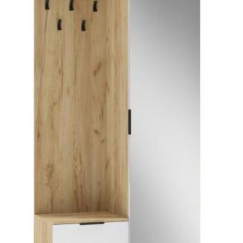 Előszoba bútor szett, 100 cm, arany tölgy / fehér - NACRE kép