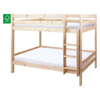 Emeletes ágy biztonsági akadállyal, 90x200, lucfenyő, BENY kép