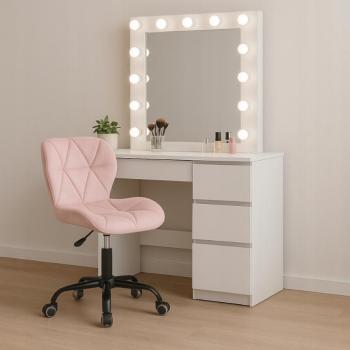 Ergonomikus irodai forgószék - bársony rózsaszín kép