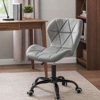 Ergonomikus irodai forgószék - bársony szürke kép