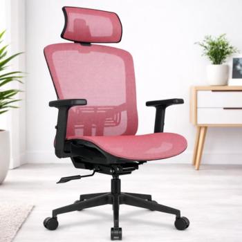 Ergonomikus irodai szék HC-1045 hálós háttámlával - rózsaszín kép