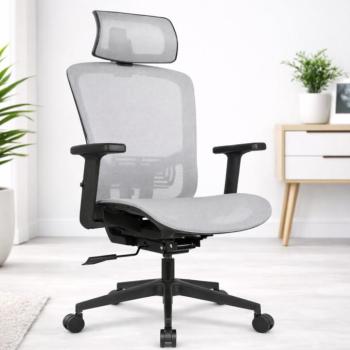 Ergonomikus irodai szék HC-1045 hálós háttámlával - szürke kép