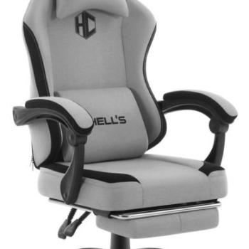 Ergonomikus játék- és irodai szék HC-1016 lábtartóval - szürke kép