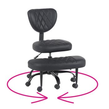 Ergonomikus térdeplőszék, fekete műbőr/fekete, SAMER kép