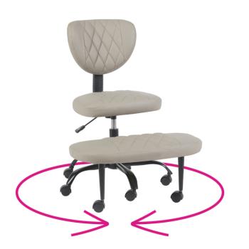 Ergonomikus térdeplőszék, szürkésbarna Taupe ekobőr/fekete, SAMER kép