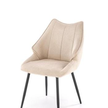 Étekzőszék, szövet, bézs, fekete fém lábakkal - FORTE kép