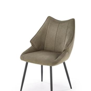 Étekzőszék, szövet, olivazöld, fekete fém lábakkal - BAT kép