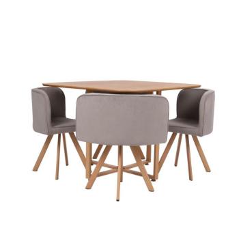 Étkező szett, 4 szürke bársony székkel - PTIT DEJ kép