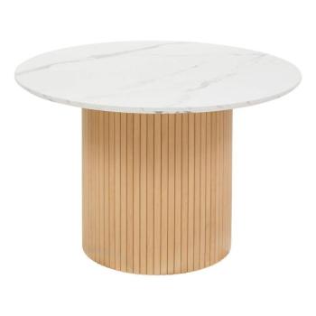 Étkezőasztal, 110 cm kerek, márványmintás, fa - CUBO kép