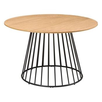 Étkezőasztal, 120 cm kerek, fa, fekete fém lábbal - CAGEAT kép
