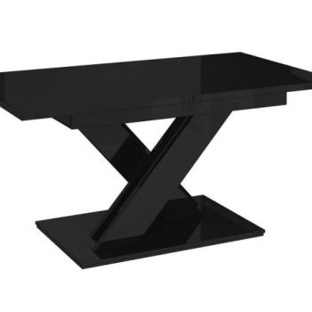 Étkezőasztal 140-180 cm, magasfényű fekete - CROISE kép