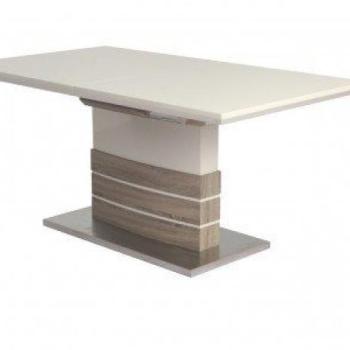 Étkezőasztal, antik tölgy díszítéssel, bővíthető, 160x90 cm, bézs - KEPHREN kép