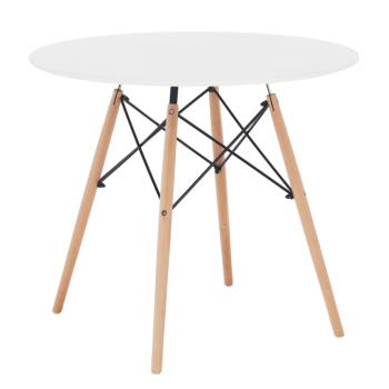 Étkezőasztal,  fehér/bükk, átmérő 80 cm, GAMIN 2 NEW 80 kép