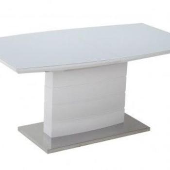 Étkezőasztal magasfényű, bővíthető, 160x90 cm, fehér - MENHIR kép
