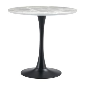 Étkezőasztal, szürke márvány/fekete, átmérő 90 cm, LORIAN TYP 1 kép