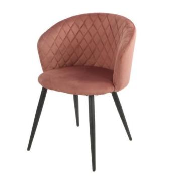 Étkezőfotel, bársony, mályva, fekete fém lábakkal - CERCLOU kép