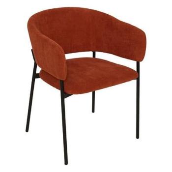 Étkezőfotel, kordbársony - fém, borostyán fekete - TAMI kép