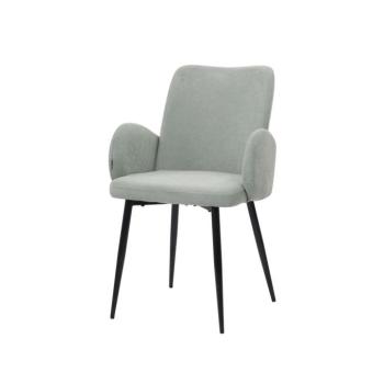 Étkezőfotel, mentazöld szövet, fekete fém lábakkal - MINCK kép
