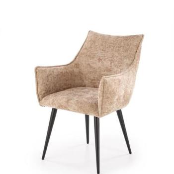 Étkezőfotel, szövet, bézs, fekete fém lábakkal - FIONA kép