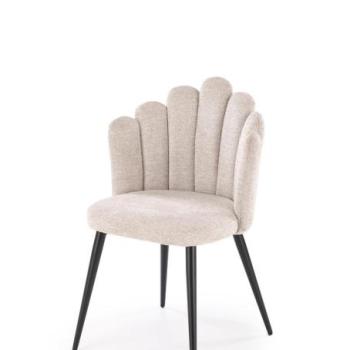 Étkezőfotel, szövet, bézs, fekete fém lábakkal - ORGUE kép